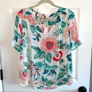 LOFT Floral Blouse NWT